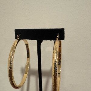 C Gold Hoop Earrings